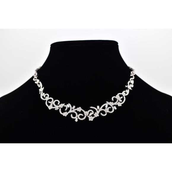 Nadri Vintage Crystal Collar Necklace Rhinestone Ice Bling Bridal Signed BinBL - Picture 1 of 12